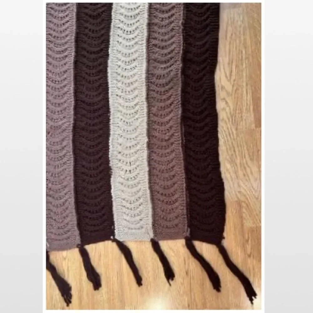 Vintage Hand Crochet Striped Home Blanket
